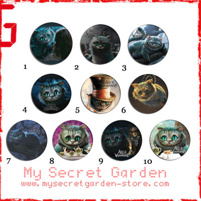 Alice In Wonderland - Cheshire Cat ( Movie ) Pinback Button Badge Set ( or Hair Ties / 4.4 cm Badge / Magnet / Keychain Set )